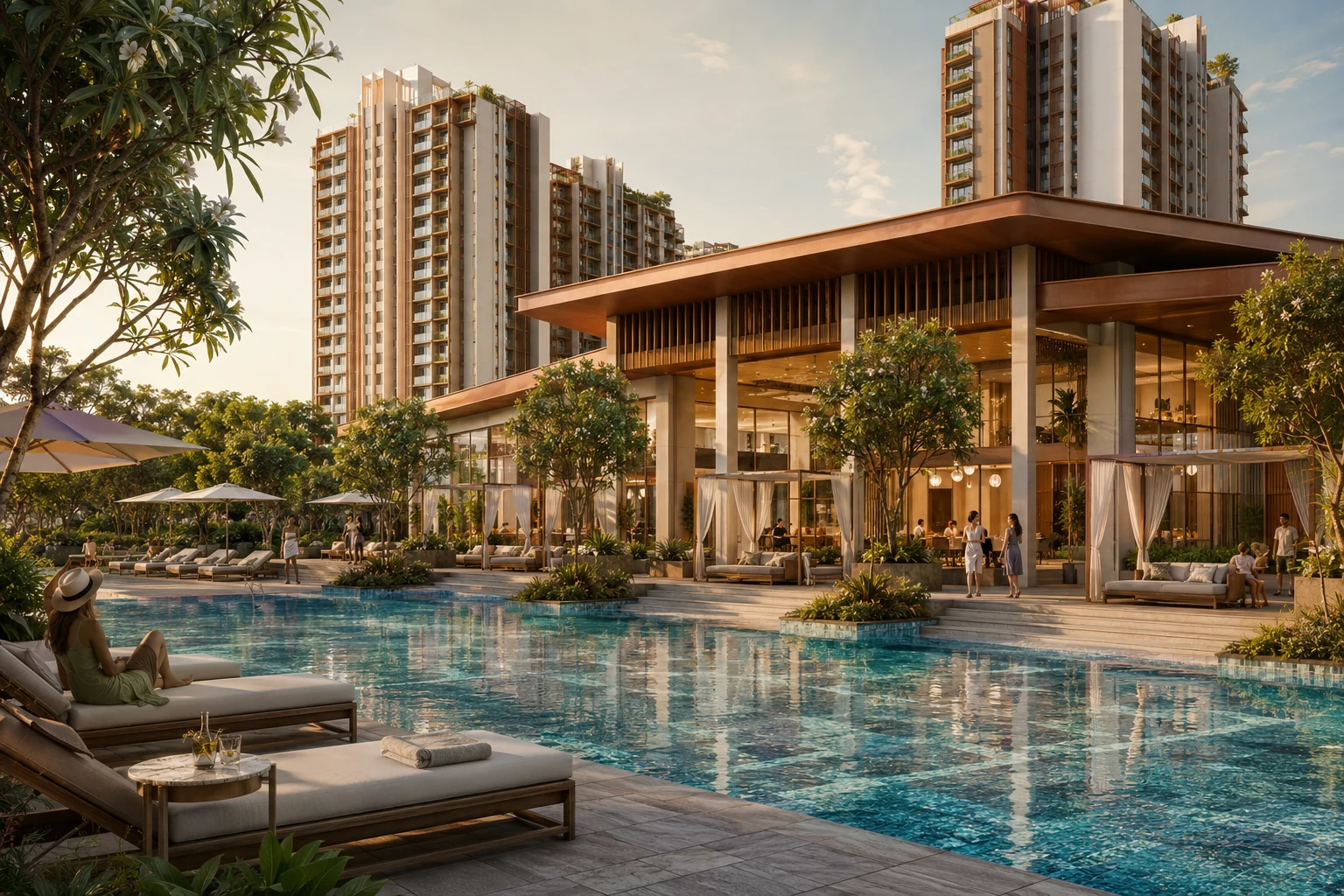 Clubhouse and swimming pool concept at Gateway Kalyan