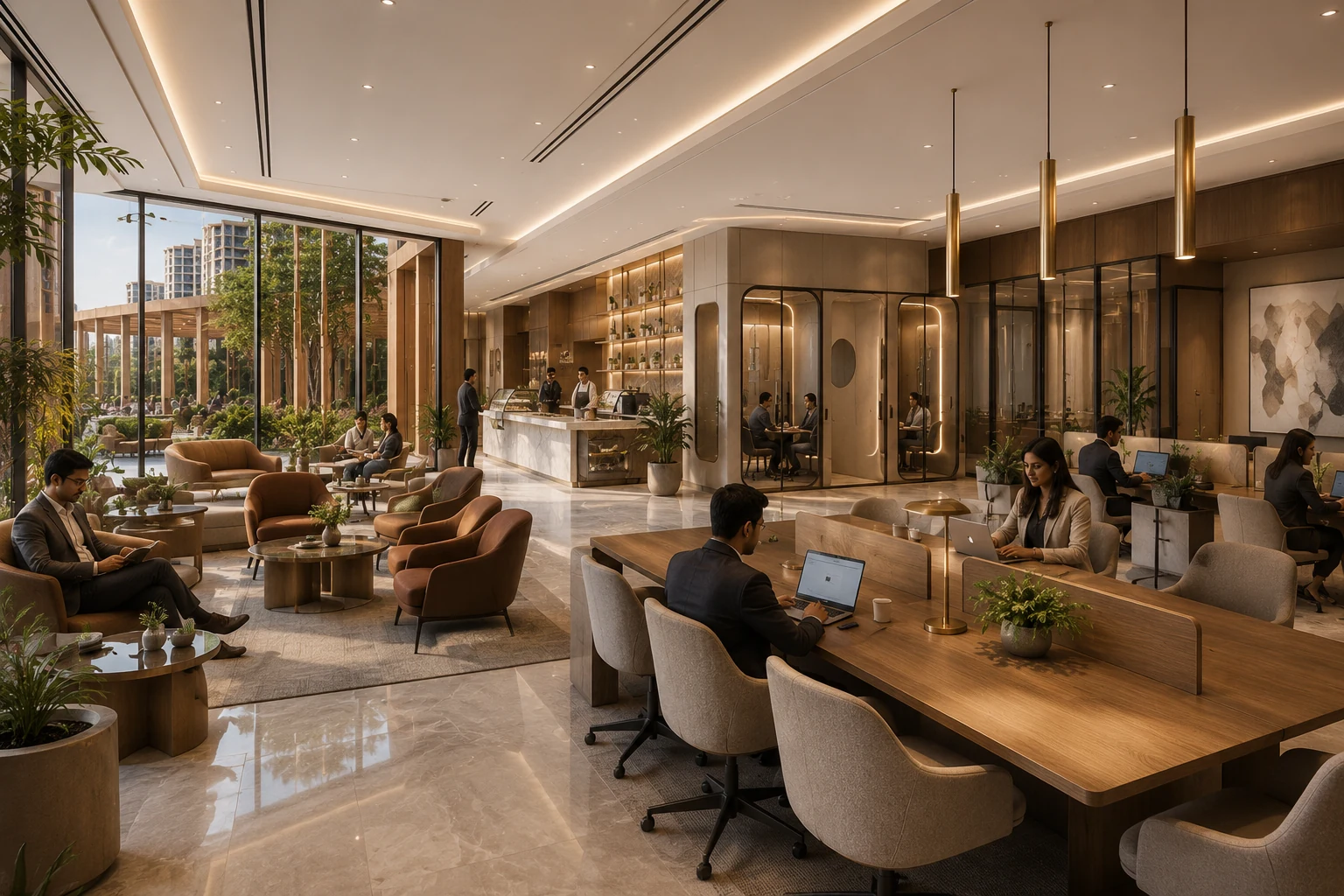 Premium business lounge and coworking area